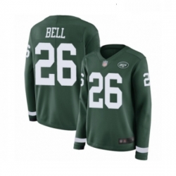 Womens New York Jets 26 Le Veon Bell Limited Green Therma Long Sleeve Football Jersey