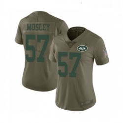 Womens New York Jets 57 CJ Mosley Limited Olive 2017 Salute to Service Football Jersey