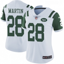 Womens Nike New York Jets 28 Curtis Martin White Vapor Untouchable Limited Player NFL Jersey