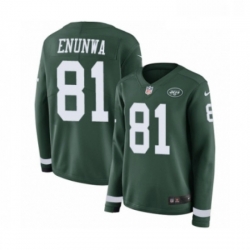 Womens Nike New York Jets 81 Quincy Enunwa Limited Green Therma Long Sleeve NFL Jersey