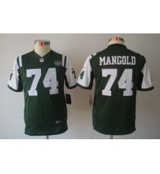 Youth Nike New York Jets #74 Nick Mangold Green Limited Jerseys