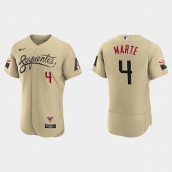 Arizona Diamondbacks 4 Ketel Marte Men Nike 2021 City Connect Authentic MLB Jersey Gold