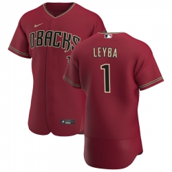 Men Arizona Diamondbacks 1 Domingo Leyba Men Nike Crimson Flex Base Alternate Team MLB Jersey