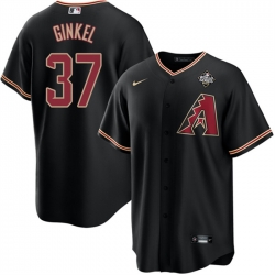 Men Arizona Diamondbacks 37 Kevin Ginkel Black 2023 World Series Cool Base Stitched Baseball Jersey