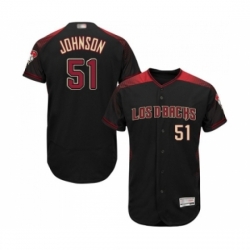 Men Arizona Diamondbacks 51 Randy Johnson Black Alternate Authentic Collection Flex Base Baseball Jersey