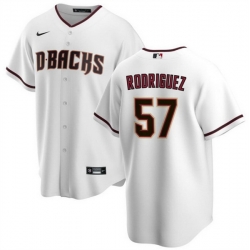 Men Arizona Diamondbacks 57 Eduardo Rodriguez White Cool Base Stitched Baseball Jersey