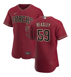 Men Arizona Diamondbacks 59 Jeremy Beasley Men Nike Crimson Flex Base Alternate Team MLB Jersey