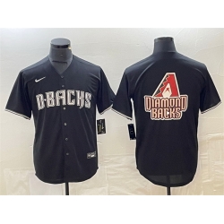 Men Arizona Diamondbacks Black Team Big Logo Cool Base Stitched Baseball Jersey