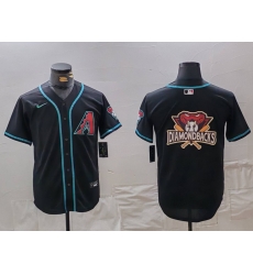 Men Arizona Diamondbacks Black Team Big Logo Cool Base Stitched Baseball Jersey