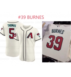 Men Arizona Diamondbacks Corbin Burnes #37 2023 24 Cream Cool Base Stitched Baseball Jersey