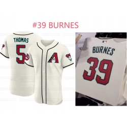 Men Arizona Diamondbacks Corbin Burnes #37 2023 24 Cream Cool Base Stitched Baseball Jersey