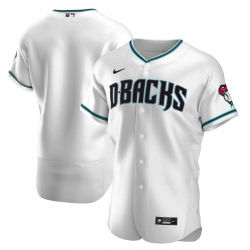 Men Arizona Diamondbacks Men Nike White Teal Flex Base Alternate Team MLB Jersey