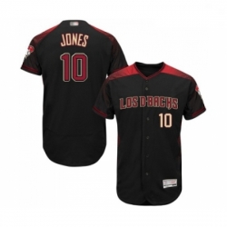 Mens Arizona Diamondbacks 10 Adam Jones Black Alternate Authentic Collection Flex Base Baseball Jersey