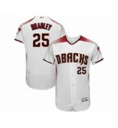 Mens Arizona Diamondbacks 25 Archie Bradley White Home Authentic Collection Flex Base Baseball Jersey