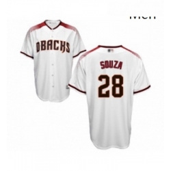 Mens Arizona Diamondbacks 28 Steven Souza Replica White Home Cool Base Baseball Jersey 