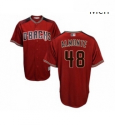 Mens Arizona Diamondbacks 48 Abraham Almonte Replica Red Brick Alternate Cool Base Baseball Jersey 