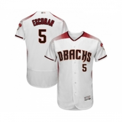 Mens Arizona Diamondbacks 5 Eduardo Escobar White Home Authentic Collection Flex Base Baseball Jersey