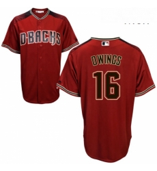 Mens Majestic Arizona Diamondbacks 16 Chris Owings Replica Red Alternate Cool Base MLB Jersey