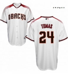 Mens Majestic Arizona Diamondbacks 24 Yasmany Tomas Authentic White Home Cool Base MLB Jersey