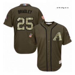 Mens Majestic Arizona Diamondbacks 25 Archie Bradley Replica Green Salute to Service MLB Jersey