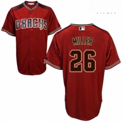 Mens Majestic Arizona Diamondbacks 26 Shelby Miller Replica Red Alternate Cool Base MLB Jersey