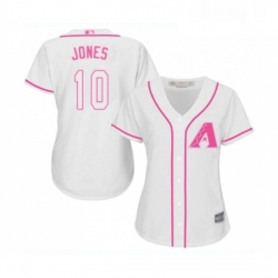 Womens Arizona Diamondbacks 10 Adam Jones Replica White Fashion Baseball Jersey 