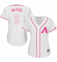 Womens Majestic Arizona Diamondbacks 2 Jeff Mathis Replica White Fashion MLB Jersey 