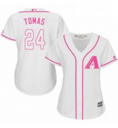 Womens Majestic Arizona Diamondbacks 24 Yasmany Tomas Authentic White Fashion MLB Jersey