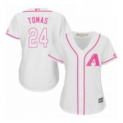 Womens Majestic Arizona Diamondbacks 24 Yasmany Tomas Authentic White Fashion MLB Jersey