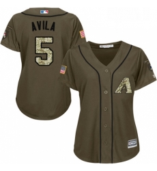 Womens Majestic Arizona Diamondbacks 5 Alex Avila Replica Green Salute to Service MLB Jersey 