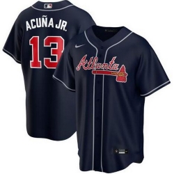 Braves 13 Ronald Acuna Jr  Navy 2020 Nike Cool Base Jersey