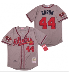 Braves 44 Hank Aaron Gray 1974 Cooperstown Collection Jersey