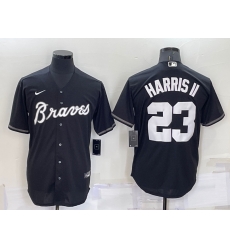 Men Atlanta Braves 23 Michael Harris II Black Cool Base Stitched Baseball Jersey