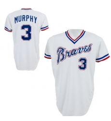 Men Atlanta Braves 3 Dale Murphy White Stitched Baseball Jersey