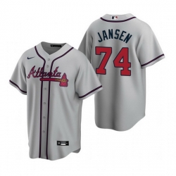 Men Atlanta Braves 74 Kenley Jansen Grey Cool Base Stitched Baseball jersey