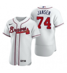 Men Atlanta Braves 74 Kenley Jansen White Flex Base Stitched Baseball jersey