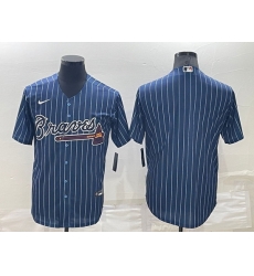 Men Atlanta Braves Blank Navy Cool Base Stitched Baseball Jersey