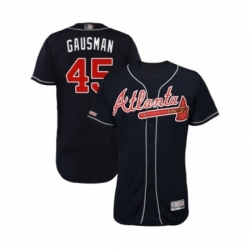 Mens Atlanta Braves 45 Kevin Gausman Navy Blue Alternate Flex Base Authentic Collection Baseball Jersey