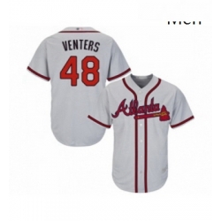 Mens Atlanta Braves 48 Jonny Venters Replica Grey Road Cool Base Baseball Jersey 