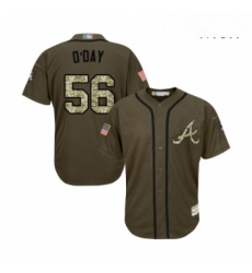 Mens Atlanta Braves 56 Darren O Day Authentic Green Salute to Service Baseball Jersey 