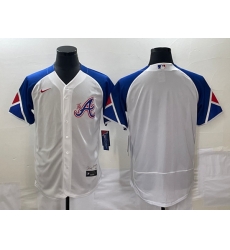 Men's Atlanta Braves Blank White 2023 City Connect Flex Base Stitched Baseball Jersey