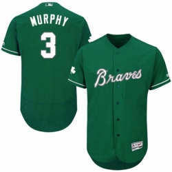 Mens Majestic Atlanta Braves 3 Dale Murphy Green Celtic Flexbase Authentic Collection MLB Jersey