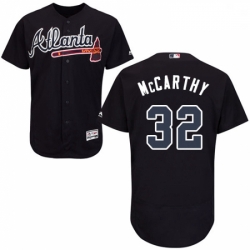 Mens Majestic Atlanta Braves 32 Brandon McCarthy Blue Alternate Flex Base Authentic Collection MLB Jersey