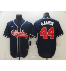 Men's Majestic Atlanta Braves #44 Hank Aaron Blue Jersey