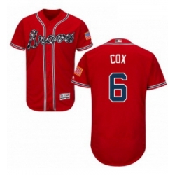 Mens Majestic Atlanta Braves 6 Bobby Cox Red Alternate Flex Base Authentic Collection MLB Jersey