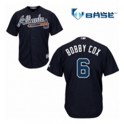 Mens Majestic Atlanta Braves 6 Bobby Cox Replica Blue Alternate Road Cool Base MLB Jersey