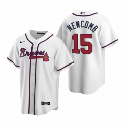 Mens Nike Atlanta Braves 15 Sean Newcomb White Home Stitched Baseball Jersey