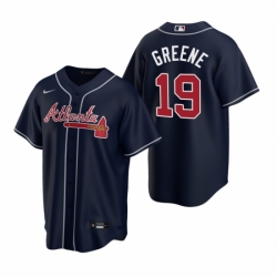 Mens Nike Atlanta Braves 19 Shane Greene Navy Alternate Stitched Baseball Jersey