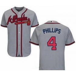 Men's Nike Atlanta Braves #4 Brandon Phillips Gray Road Cool Base Jersey