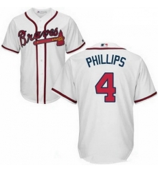 Men's Nike Atlanta Braves #4 Brandon Phillips White Cool Base Jersey